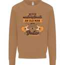 Never Underestimate an Old Man Guitar Mens Sweatshirt Jumper Caramel Latte
