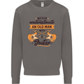 Never Underestimate an Old Man Guitar Mens Sweatshirt Jumper Charcoal