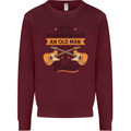 Never Underestimate an Old Man Guitar Mens Sweatshirt Jumper Maroon