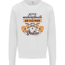 Never Underestimate an Old Man Guitar Mens Sweatshirt Jumper White