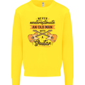 Never Underestimate an Old Man Guitar Mens Sweatshirt Jumper Yellow