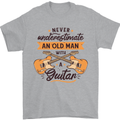 Never Underestimate an Old Man Guitar Mens T-Shirt 100% Cotton Sports Grey