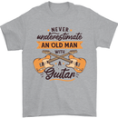 Never Underestimate an Old Man Guitar Mens T-Shirt 100% Cotton Sports Grey