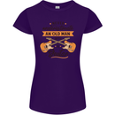Never Underestimate an Old Man Guitar Womens Petite Cut T-Shirt Purple