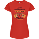 Never Underestimate an Old Man Guitar Womens Petite Cut T-Shirt Red