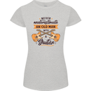 Never Underestimate an Old Man Guitar Womens Petite Cut T-Shirt Sports Grey