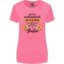 Never Underestimate an Old Man Guitar Womens Wider Cut T-Shirt Azalea