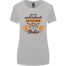 Never Underestimate an Old Man Guitar Womens Wider Cut T-Shirt Sports Grey