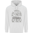 Never Underestimate an Old Man Table Tennis Mens 80% Cotton Hoodie White