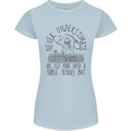 Never Underestimate an Old Man Table Tennis Womens Petite Cut T-Shirt Light Blue