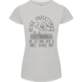 Never Underestimate an Old Man Table Tennis Womens Petite Cut T-Shirt Sports Grey