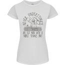 Never Underestimate an Old Man Table Tennis Womens Petite Cut T-Shirt White