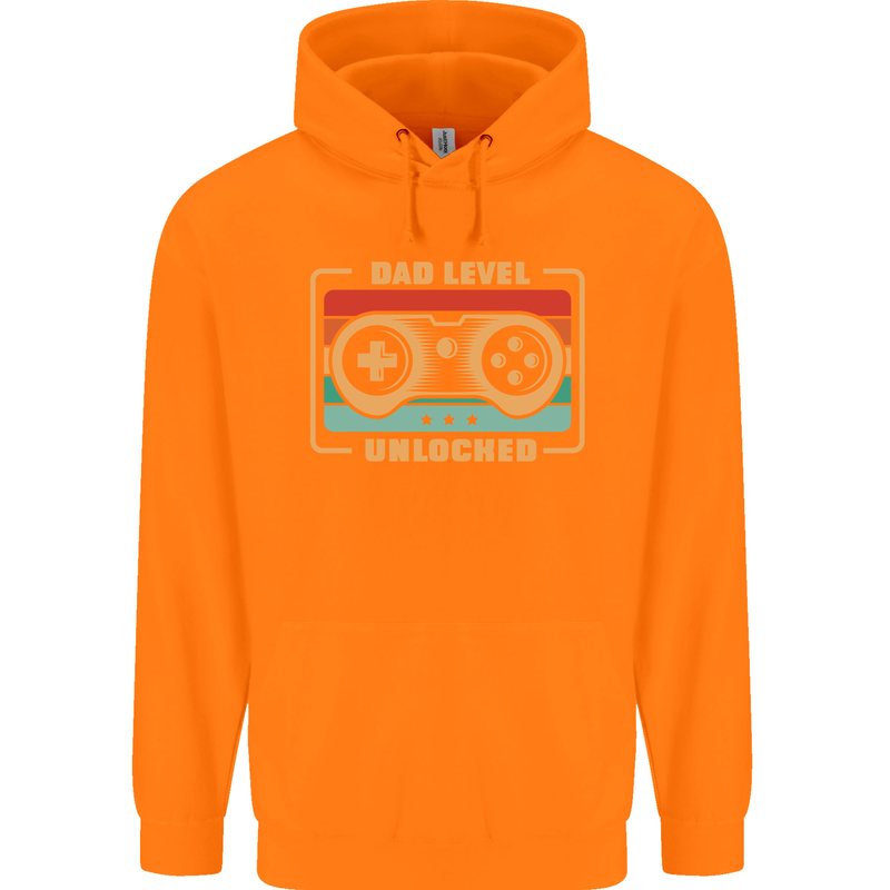 New Dad Father Gaming Gamer Baby Childrens Kids Hoodie Orange