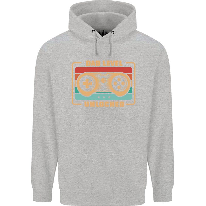 New Dad Father Gaming Gamer Baby Childrens Kids Hoodie Sports Grey