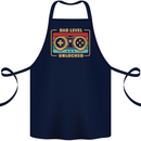 New Dad Father Gaming Gamer Baby Cotton Apron 100% Organic Navy Blue