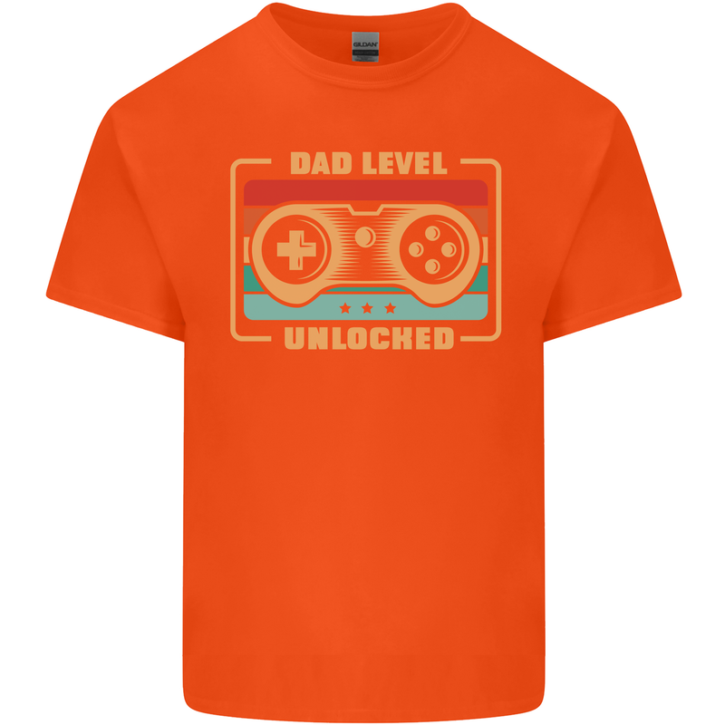New Dad Father Gaming Gamer Baby Kids T-Shirt Childrens Orange