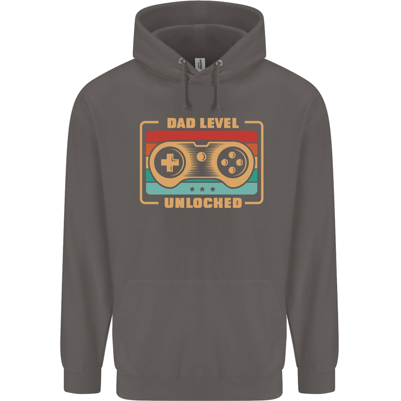 New Dad Father Gaming Gamer Baby Mens 80% Cotton Hoodie Charcoal