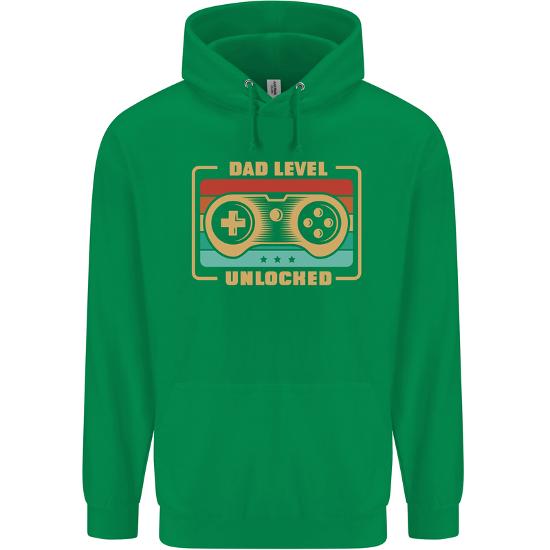 New Dad Father Gaming Gamer Baby Mens 80% Cotton Hoodie Irish Green