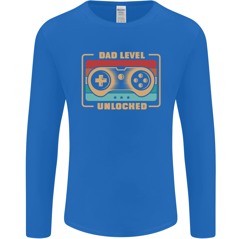 New Dad Father Gaming Gamer Baby Mens Long Sleeve T-Shirt Royal Blue