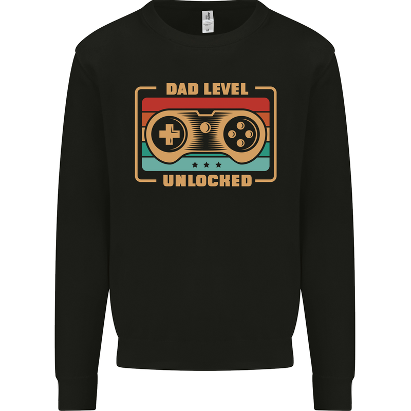New Dad Father Gaming Gamer Baby Mens Sweatshirt Jumper Black