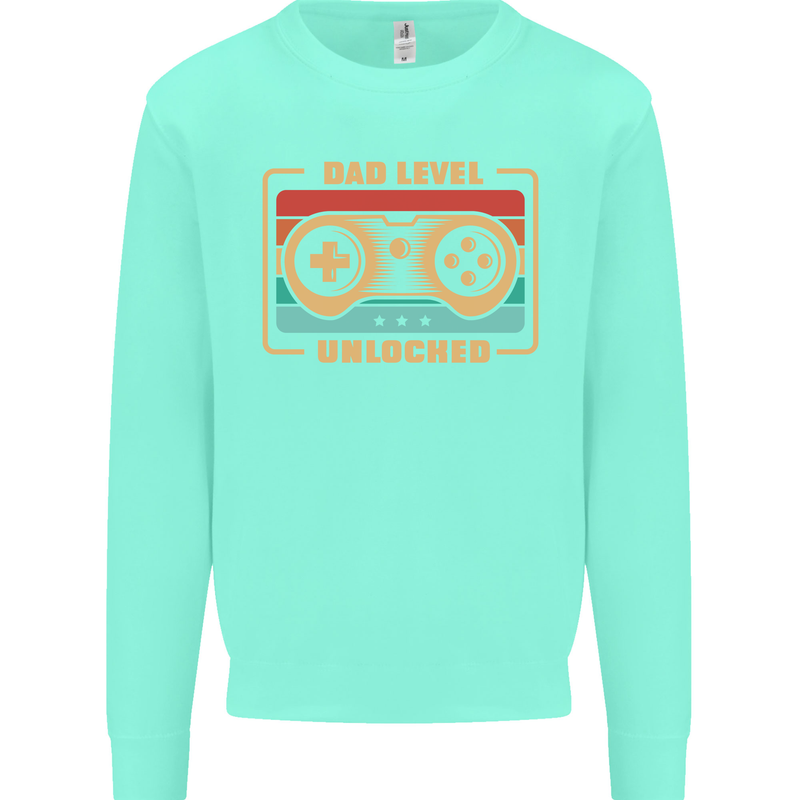 New Dad Father Gaming Gamer Baby Mens Sweatshirt Jumper Peppermint