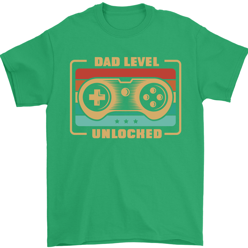 New Dad Father Gaming Gamer Baby Mens T-Shirt 100% Cotton Irish Green