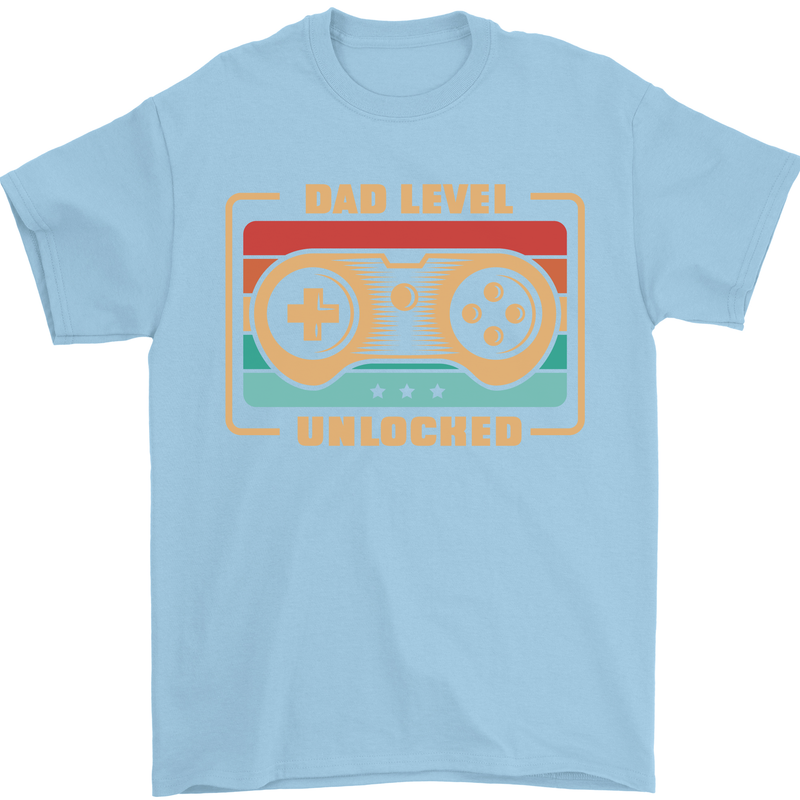 New Dad Father Gaming Gamer Baby Mens T-Shirt 100% Cotton Light Blue