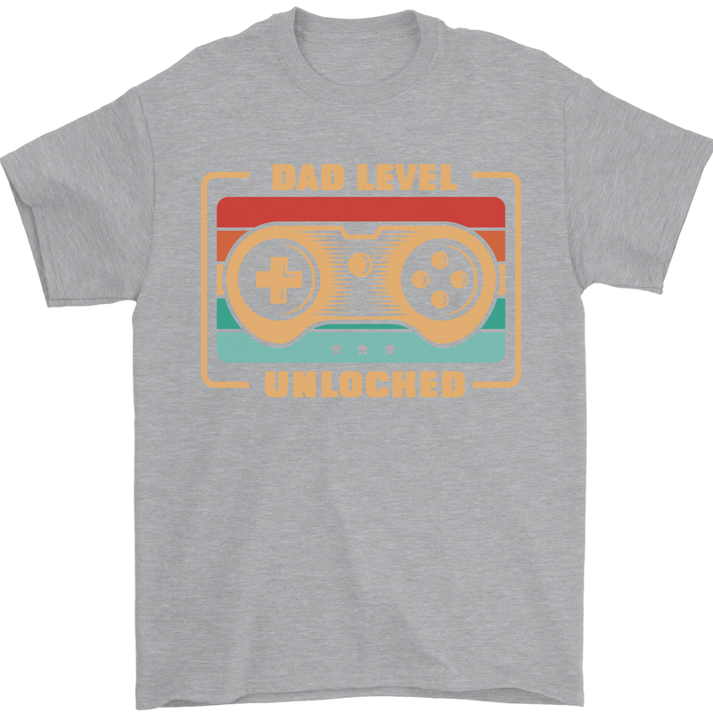 New Dad Father Gaming Gamer Baby Mens T-Shirt 100% Cotton Sports Grey