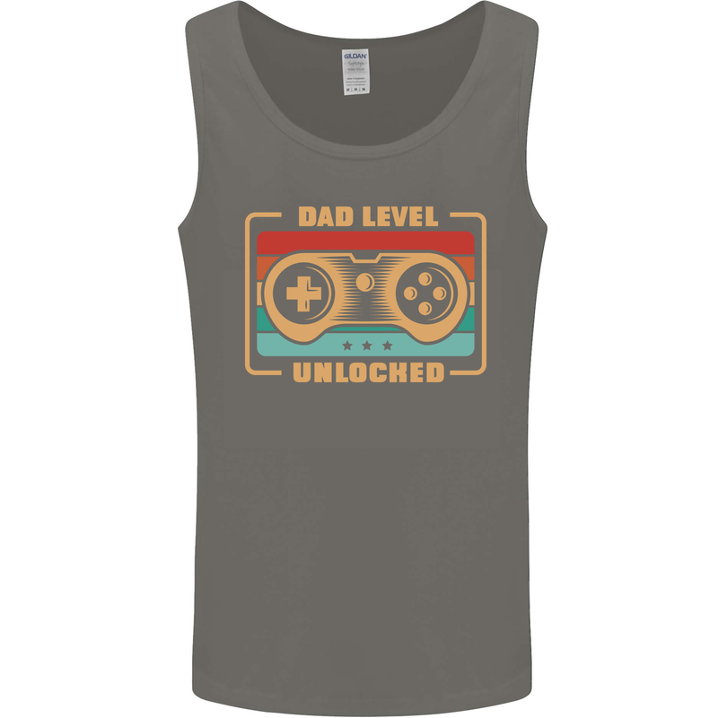 New Dad Father Gaming Gamer Baby Mens Vest Tank Top Charcoal