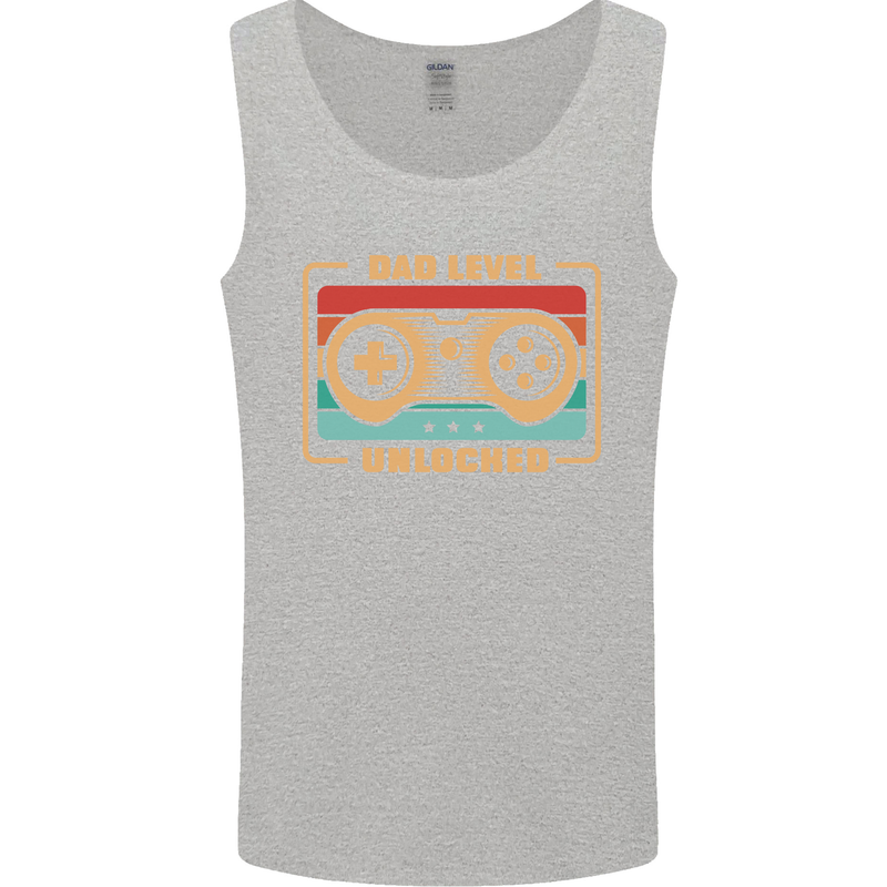 New Dad Father Gaming Gamer Baby Mens Vest Tank Top Sports Grey