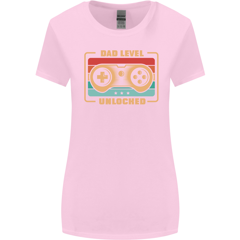 New Dad Father Gaming Gamer Baby Womens Wider Cut T-Shirt Light Pink