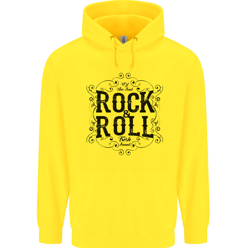 New Soul Rock n Roll Childrens Kids Hoodie Yellow