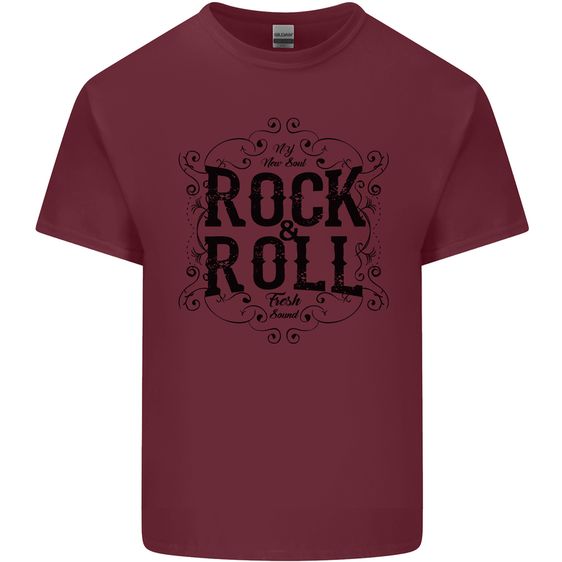 New Soul Rock n Roll Mens Cotton T-Shirt Tee Top Maroon