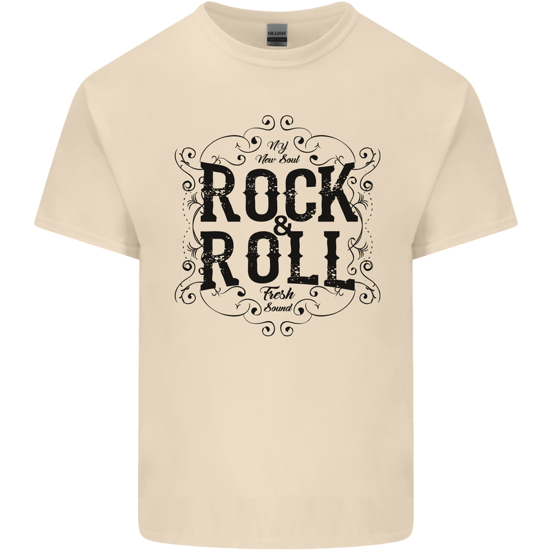 New Soul Rock n Roll Mens Cotton T-Shirt Tee Top Natural