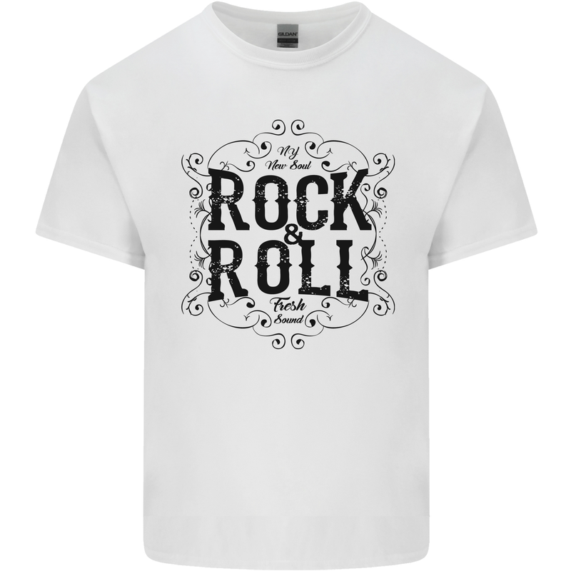 New Soul Rock n Roll Mens Cotton T-Shirt Tee Top White