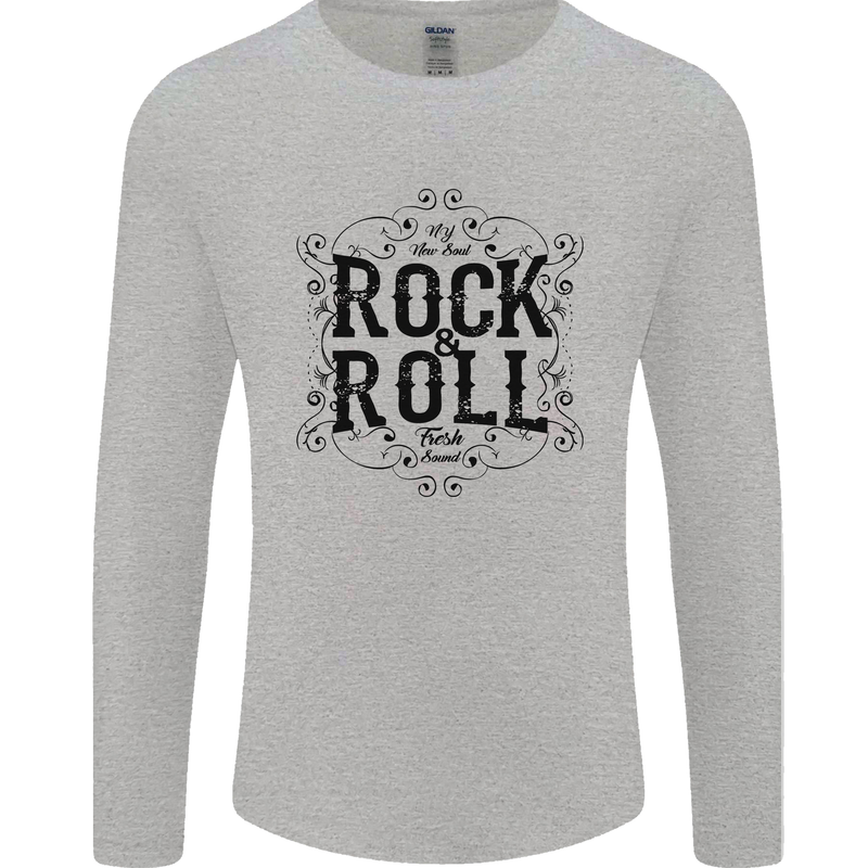 New Soul Rock n Roll Mens Long Sleeve T-Shirt Sports Grey