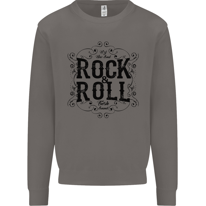 New Soul Rock n Roll Mens Sweatshirt Jumper Charcoal