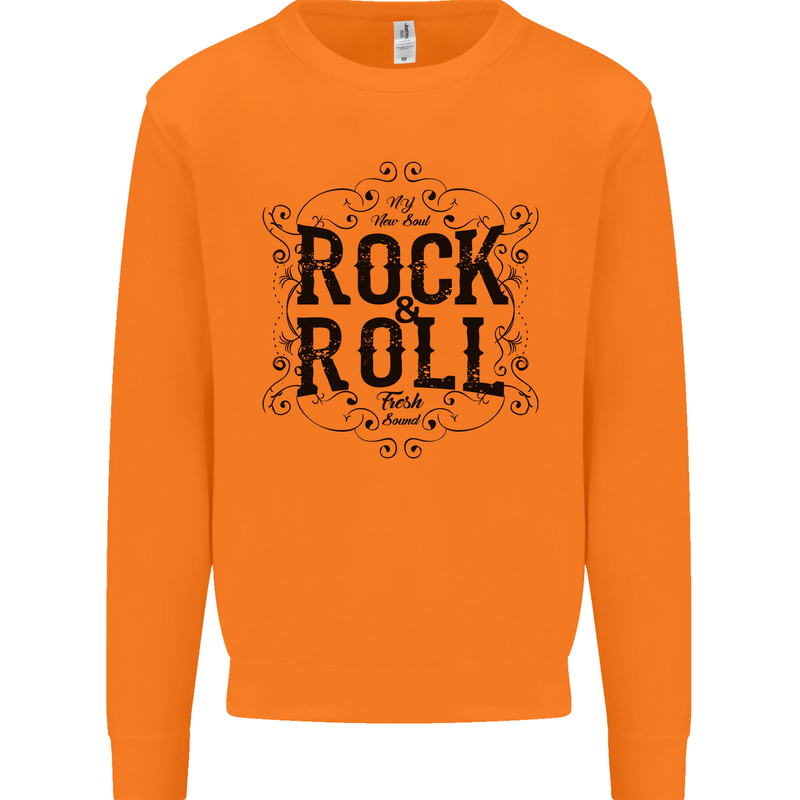 New Soul Rock n Roll Mens Sweatshirt Jumper Orange