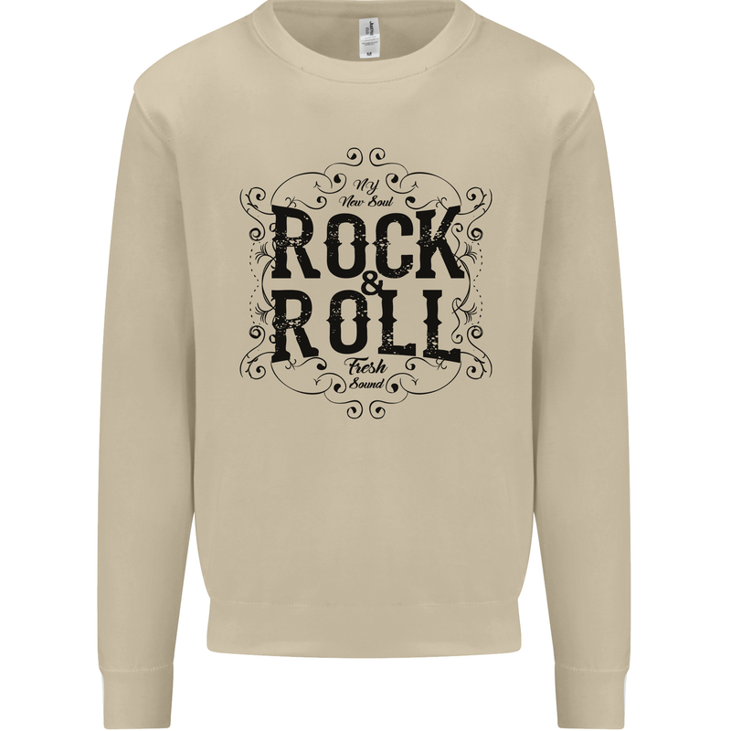 New Soul Rock n Roll Mens Sweatshirt Jumper Sand