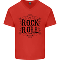 New Soul Rock n Roll Mens V-Neck Cotton T-Shirt Red