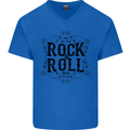 New Soul Rock n Roll Mens V-Neck Cotton T-Shirt Royal Blue