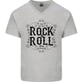 New Soul Rock n Roll Mens V-Neck Cotton T-Shirt Sports Grey