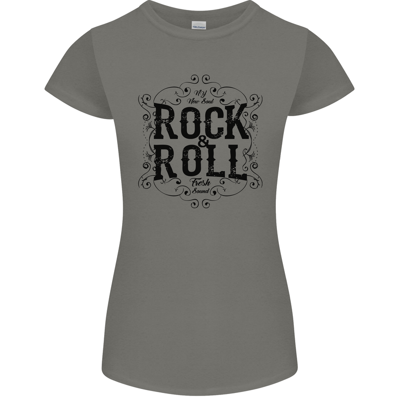 New Soul Rock n Roll Womens Petite Cut T-Shirt Charcoal