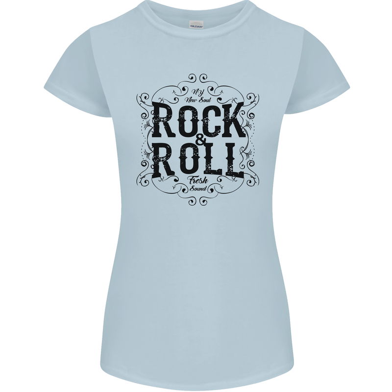 New Soul Rock n Roll Womens Petite Cut T-Shirt Light Blue