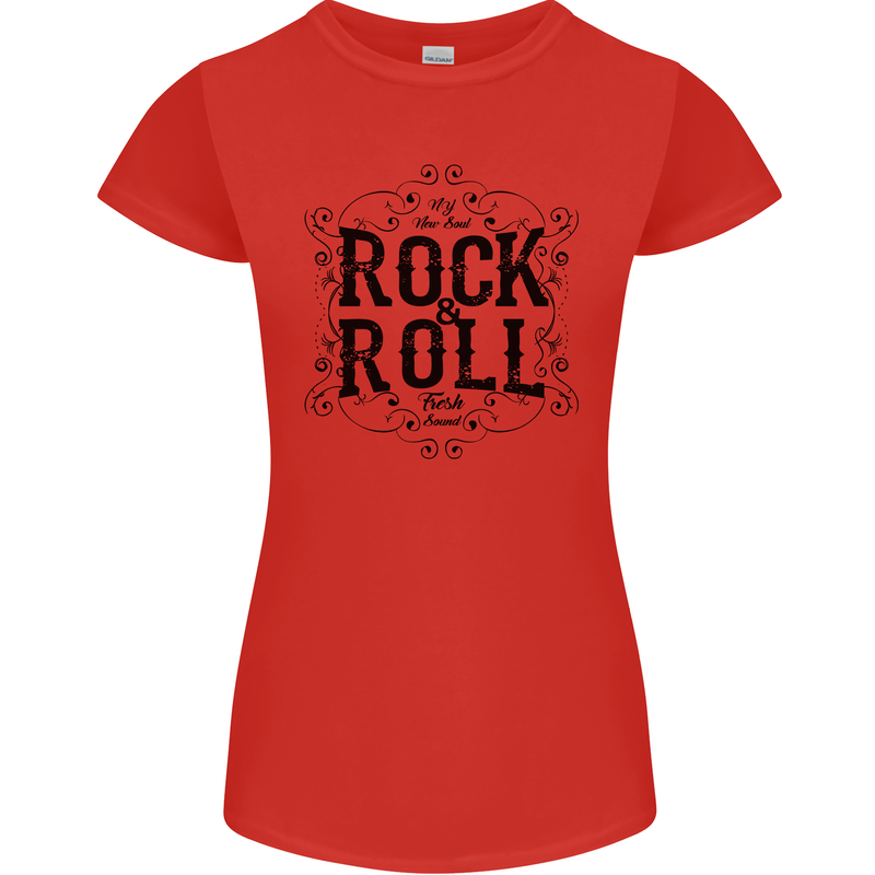 New Soul Rock n Roll Womens Petite Cut T-Shirt Red