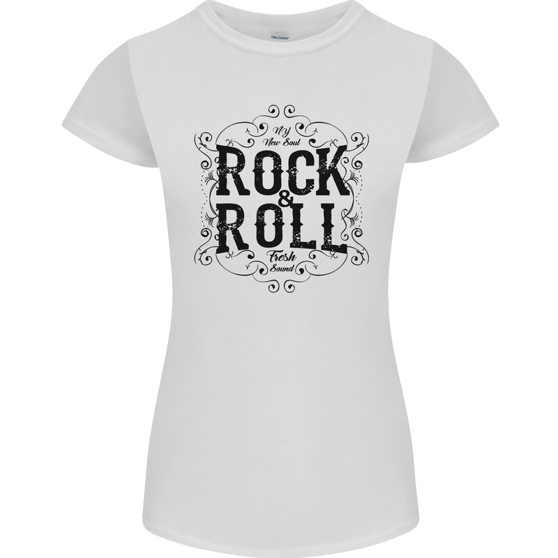 New Soul Rock n Roll Womens Petite Cut T-Shirt White