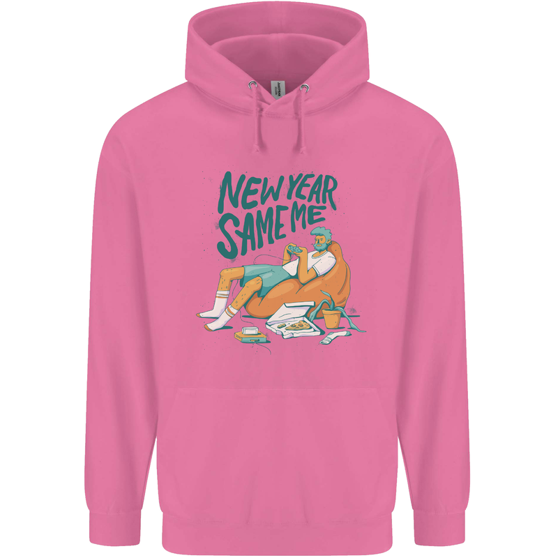 New Year Same Me Resolution Gaming Lazy Mens 80% Cotton Hoodie Azelea