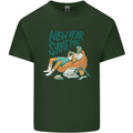 New Year Same Me Resolution Gaming Lazy Mens Cotton T-Shirt Tee Top Forest Green