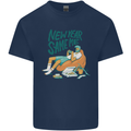 New Year Same Me Resolution Gaming Lazy Mens Cotton T-Shirt Tee Top Navy Blue