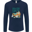New Year Same Me Resolution Gaming Lazy Mens Long Sleeve T-Shirt Navy Blue